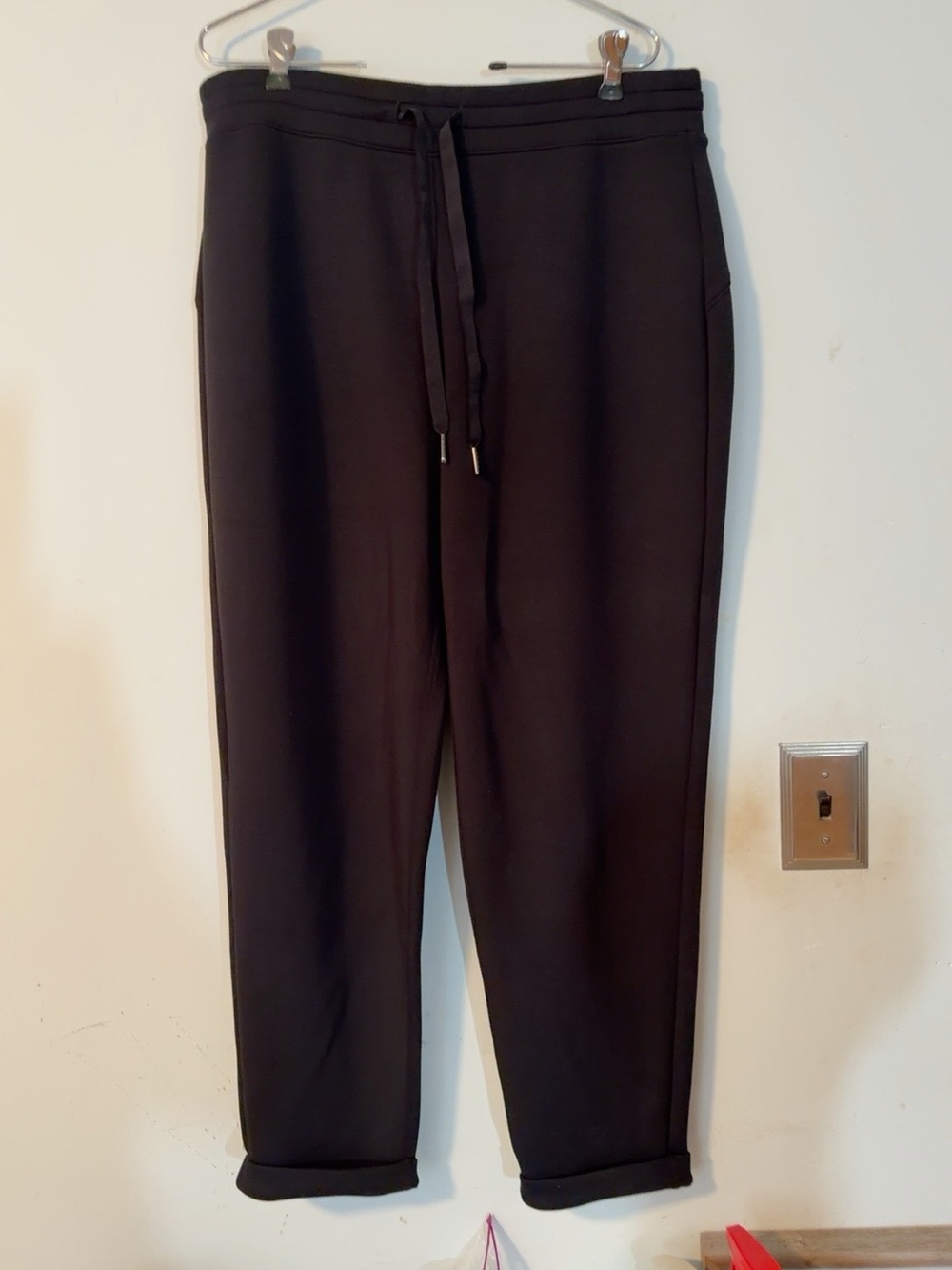 SPANX Air Essentials Black Jogger Pants XL Pull On Drawstring Tapered NWOT
